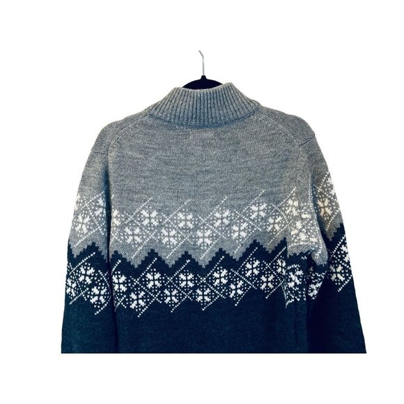 Made in Italy PAOLO MONDO Fair Island Pullover 1/4 Zip Sweater Blue Gray - Picture 7 of 10